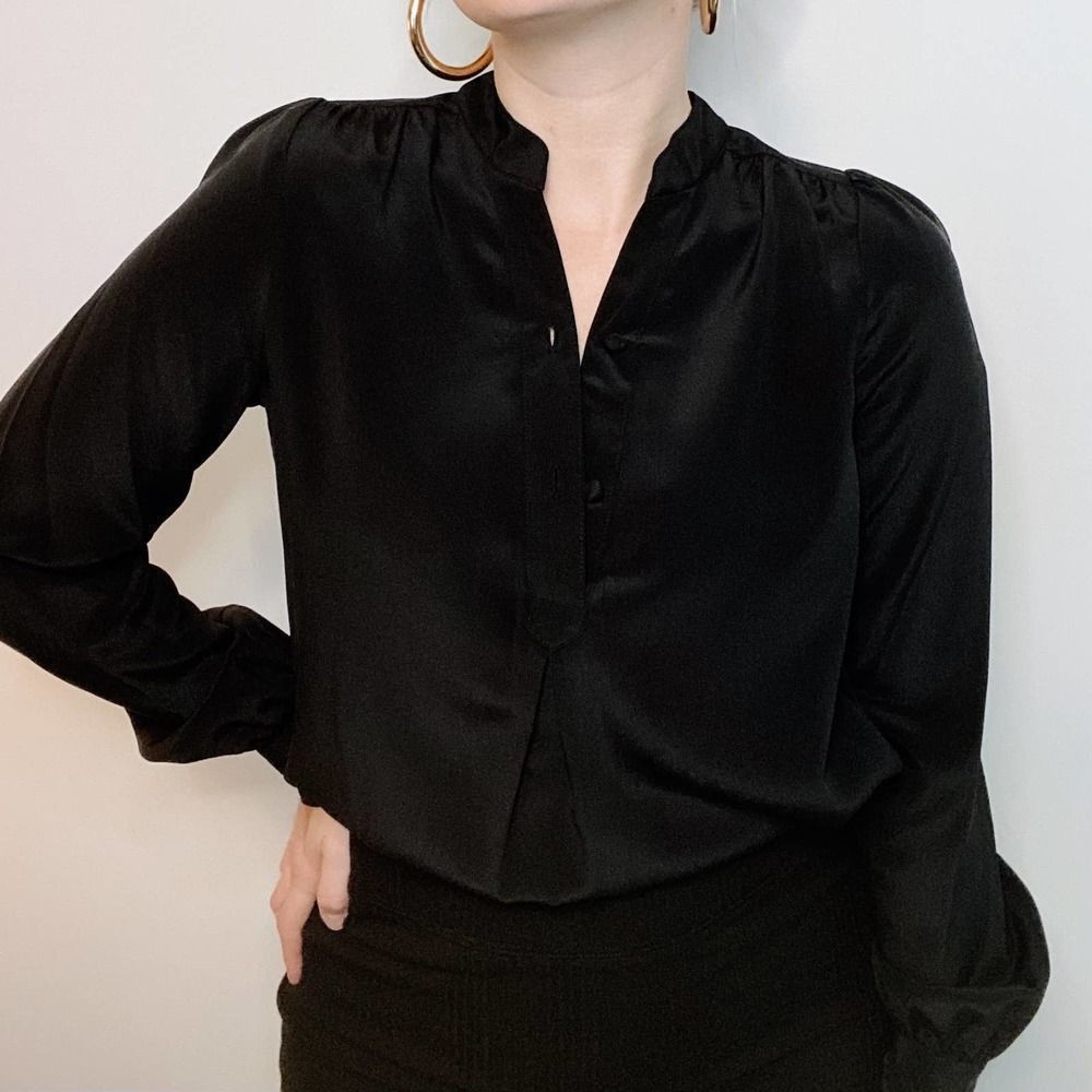 Annie Griffin Black Silk Blouse